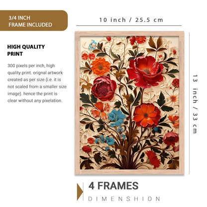 Nature Inspired Art Prints with Frame for Living Room Bedroom Home and Office Wall Decor Set of 6