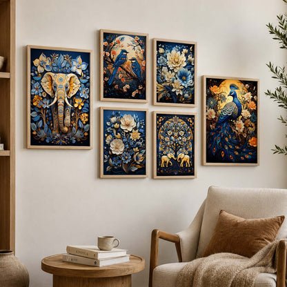 Nature Inspired Art Prints with Frame for Living Room Bedroom Home and Office Wall Decor Set of 6