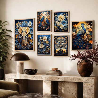 Nature Inspired Art Prints with Frame for Living Room Bedroom Home and Office Wall Decor Set of 6