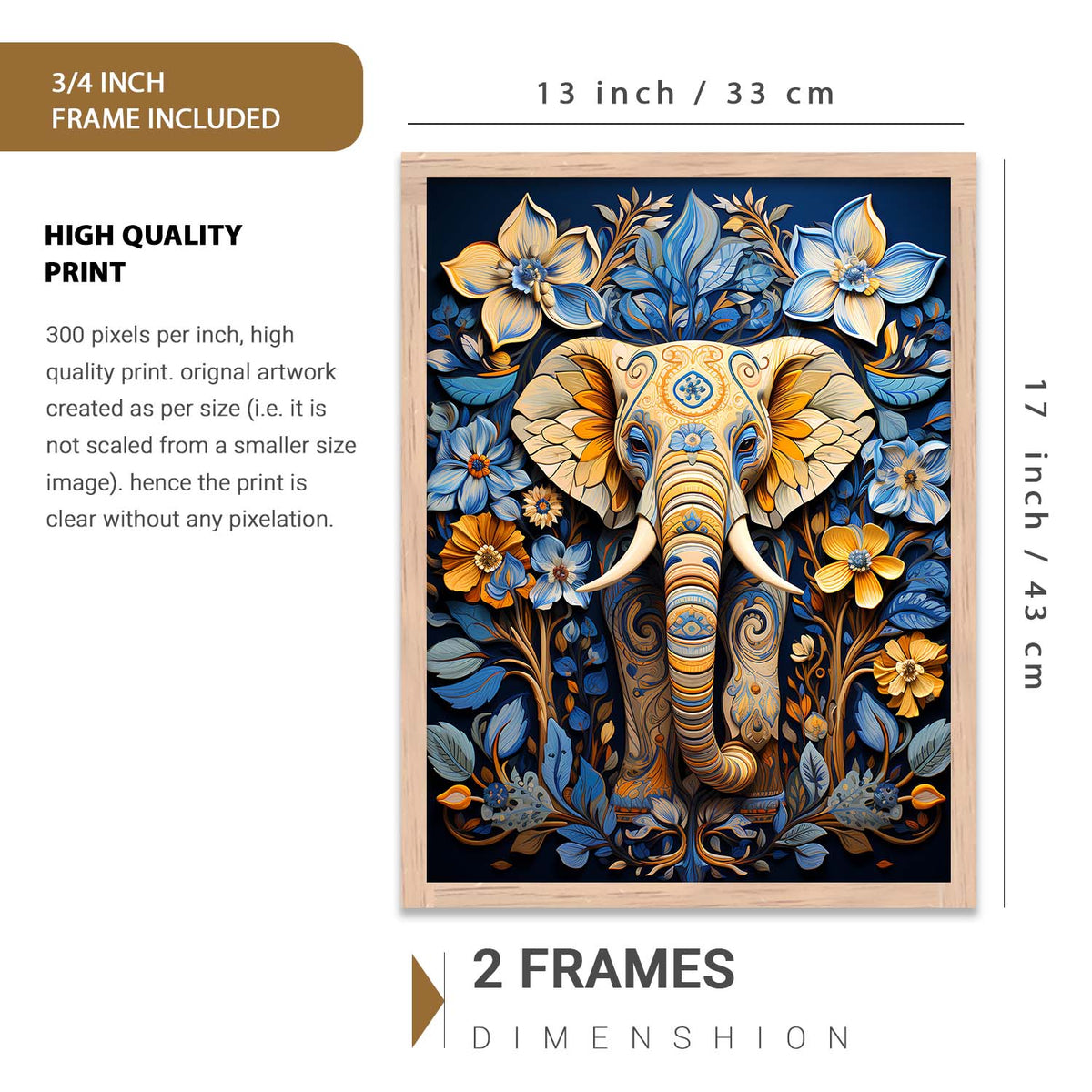 Nature Inspired Art Prints with Frame for Living Room Bedroom Home and Office Wall Decor Set of 6
