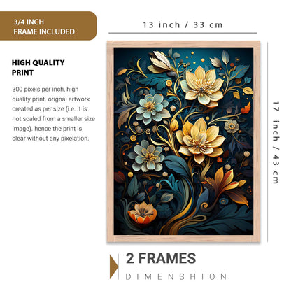 Nature Inspired Art Prints with Frame for Living Room Bedroom Home and Office Wall Decor Set of 6