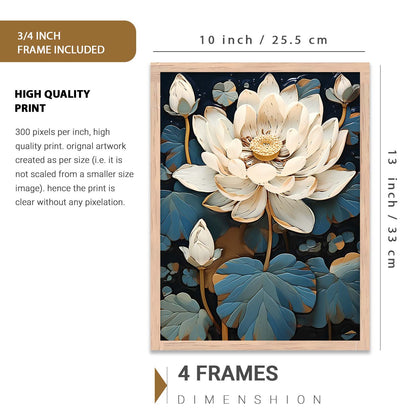 Nature Inspired Art Prints with Frame for Living Room Bedroom Home and Office Wall Decor Set of 6