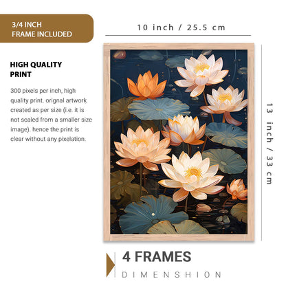 Nature Inspired Art Prints with Frame for Living Room Bedroom Home and Office Wall Decor Set of 6