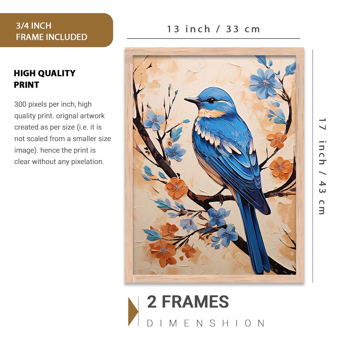 Nature Inspired Art Prints with Frame for Living Room Bedroom Home and Office Wall Decor Set of 6