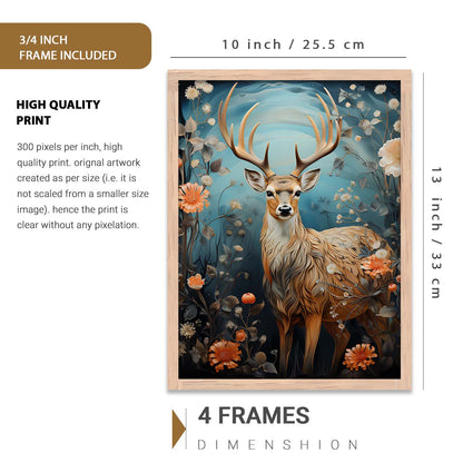 Nature Inspired Art Prints with Frame for Living Room Bedroom Home and Office Wall Decor Set of 6
