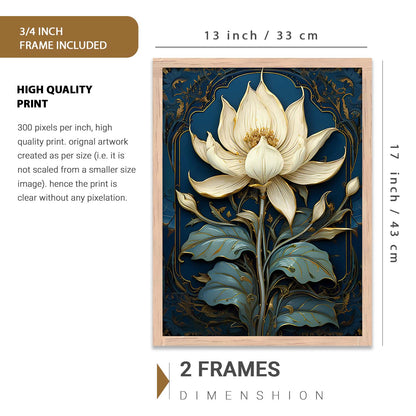 Nature Inspired Art Prints with Frame for Living Room Bedroom Home and Office Wall Decor Set of 6