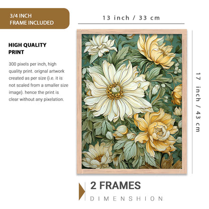 Nature Inspired Art Prints with Frame for Living Room Bedroom Home and Office Wall Decor Set of 6