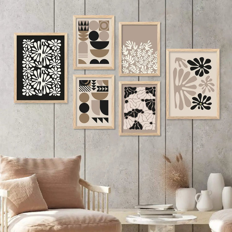 Boho Framed Wall Art Prints | Set of 6 | Home Decor