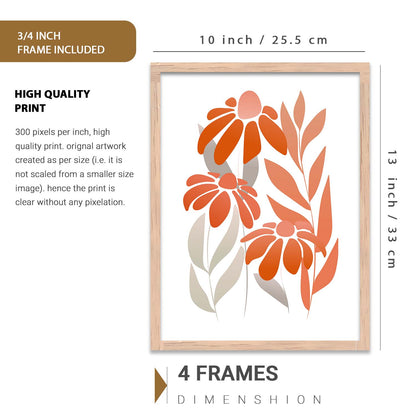 Floral Wall Art Set of 6 Framed Prints