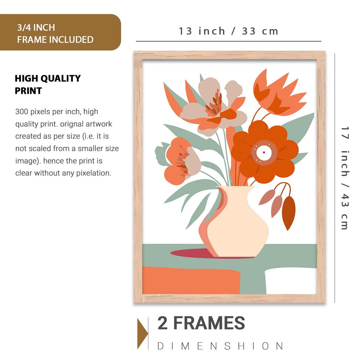 Floral Wall Art Set of 6 Framed Prints