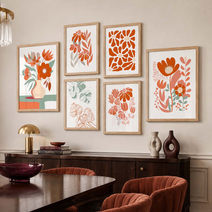 Floral Wall Art Set of 6 Framed Prints