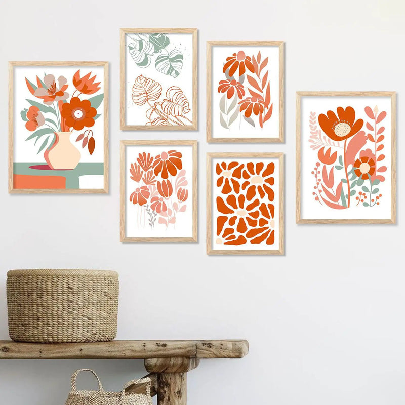 Boho Framed Wall Art Prints | Set of 6 | Home Decor