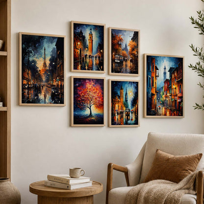 Modern Art Prints with Frame for Living Room Bedroom Home and Office Wall Decor Set of 6