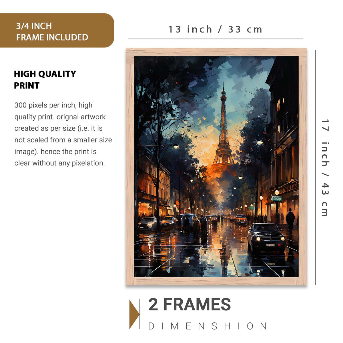 Modern Art Prints with Frame for Living Room Bedroom Home and Office Wall Decor Set of 6