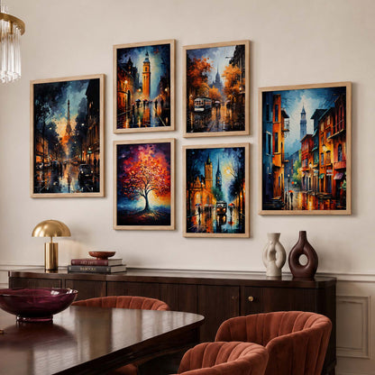 Modern Art Prints with Frame for Living Room Bedroom Home and Office Wall Decor Set of 6
