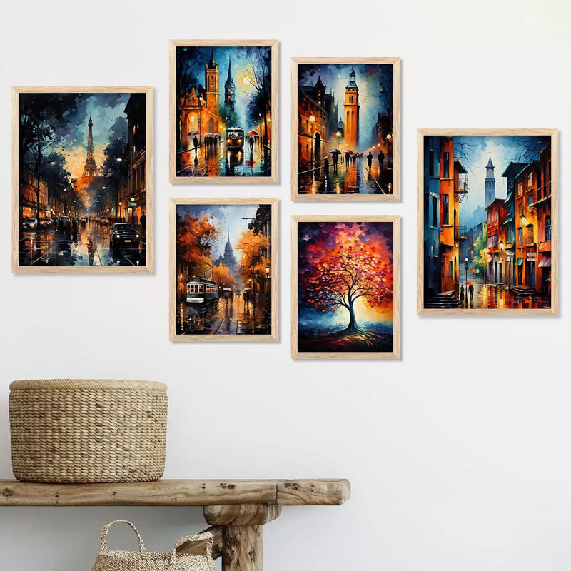 Modern Art Prints with Frame for Living Room Bedroom Home and Office Wall Decor Set of 6