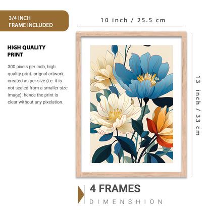 Nature Inspired Art Prints with Frame for Living Room Bedroom Home and Office Wall Decor Set of 6