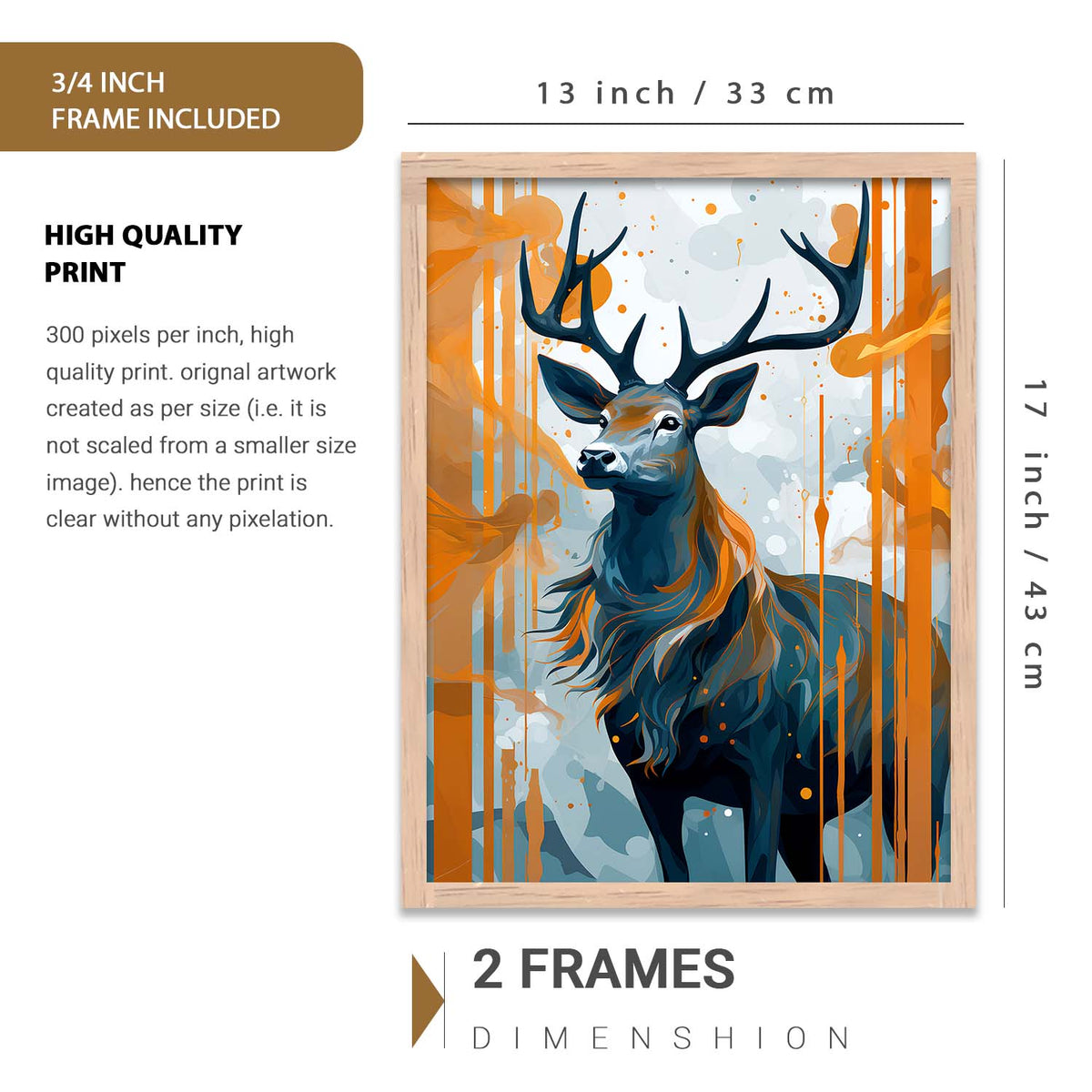 Nature Inspired Art Prints with Frame for Living Room Bedroom Home and Office Wall Decor Set of 6