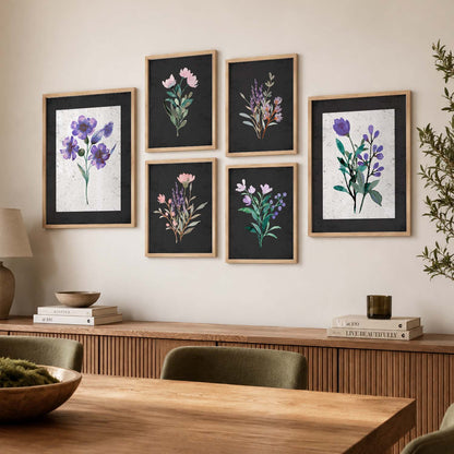 Nature Inspired Art Prints with Frame for Living Room Bedroom Home and Office Wall Decor Set of 6
