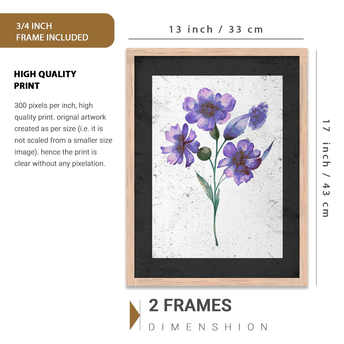 Nature Inspired Art Prints with Frame for Living Room Bedroom Home and Office Wall Decor Set of 6