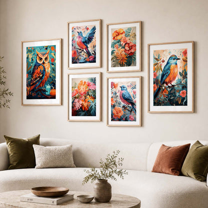 Nature Inspired Art Prints with Frame for Living Room Bedroom Home and Office Wall Decor Set of 6