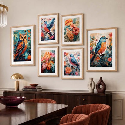 Nature Inspired Art Prints with Frame for Living Room Bedroom Home and Office Wall Decor Set of 6