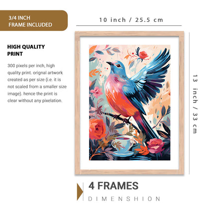 Nature Inspired Art Prints with Frame for Living Room Bedroom Home and Office Wall Decor Set of 6