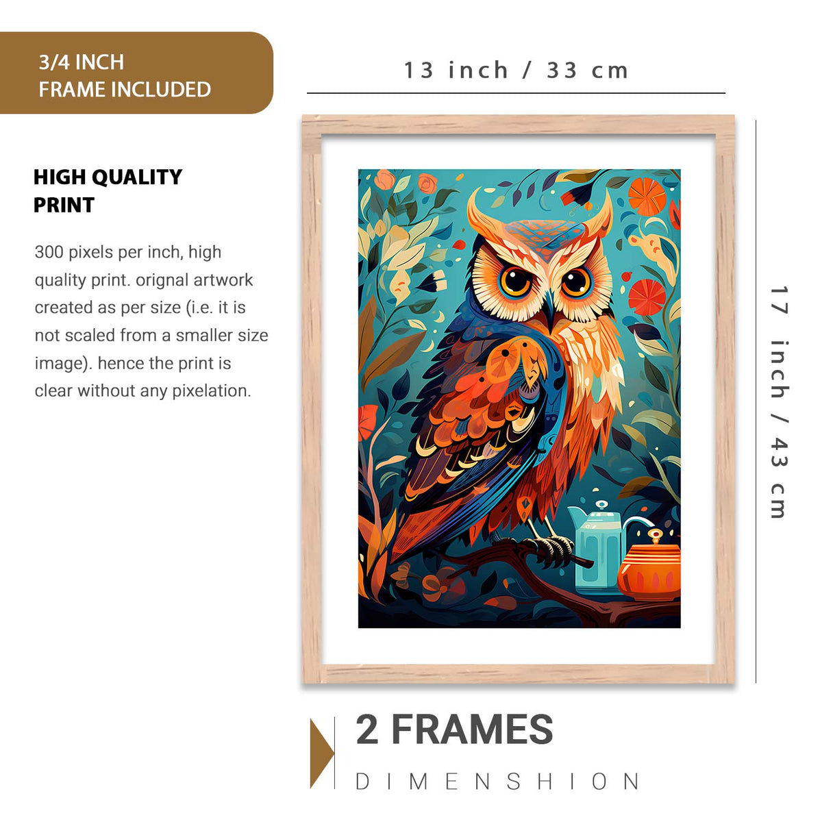 Nature Inspired Art Prints with Frame for Living Room Bedroom Home and Office Wall Decor Set of 6