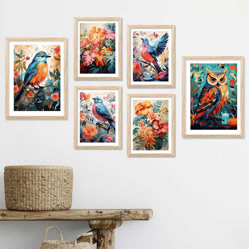 Nature Inspired Art Prints with Frame for Living Room Bedroom Home and Office Wall Decor Set of 6