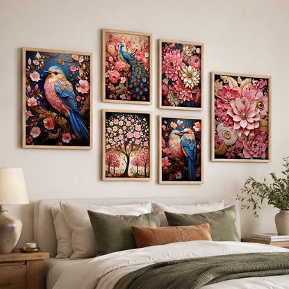 Nature Inspired Art Prints with Frame for Living Room Bedroom Home and Office Wall Decor Set of 6