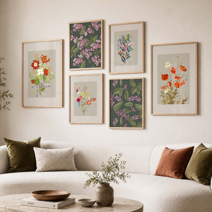 Nature Inspired Art Prints with Frame for Living Room Bedroom Home and Office Wall Decor Set of 6