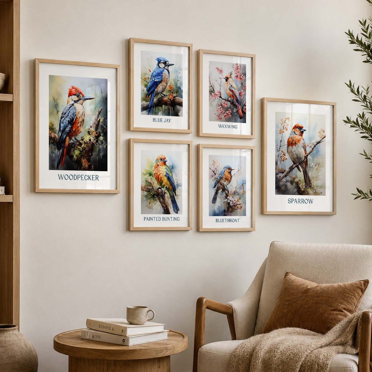 Nature Inspired Art Prints with Frame for Living Room Bedroom Home and Office Wall Decor Set of 6