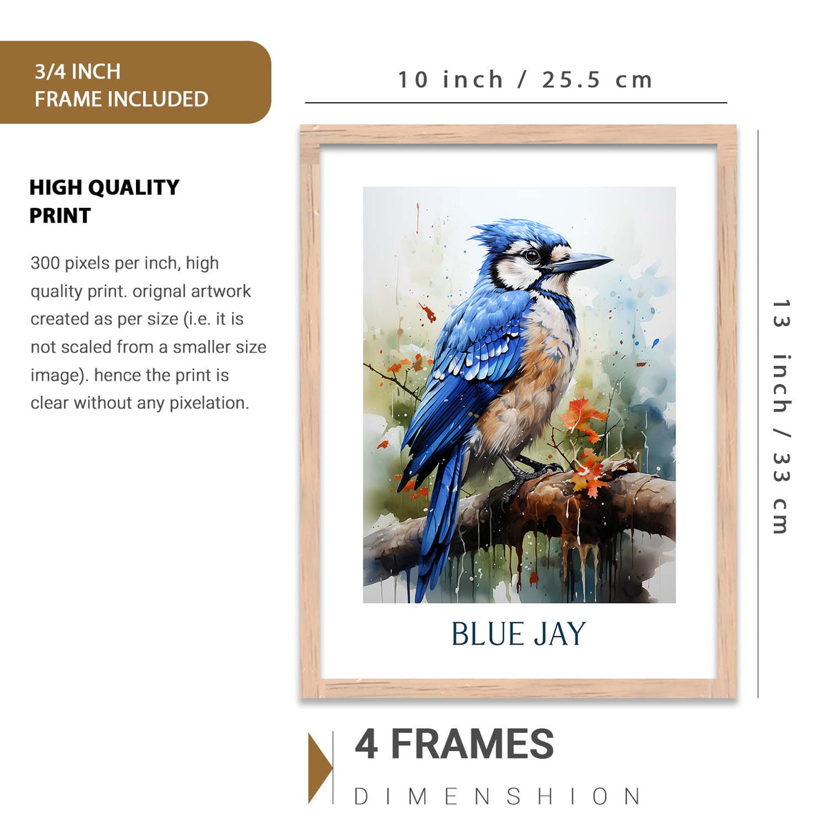 Nature Inspired Art Prints with Frame for Living Room Bedroom Home and Office Wall Decor Set of 6