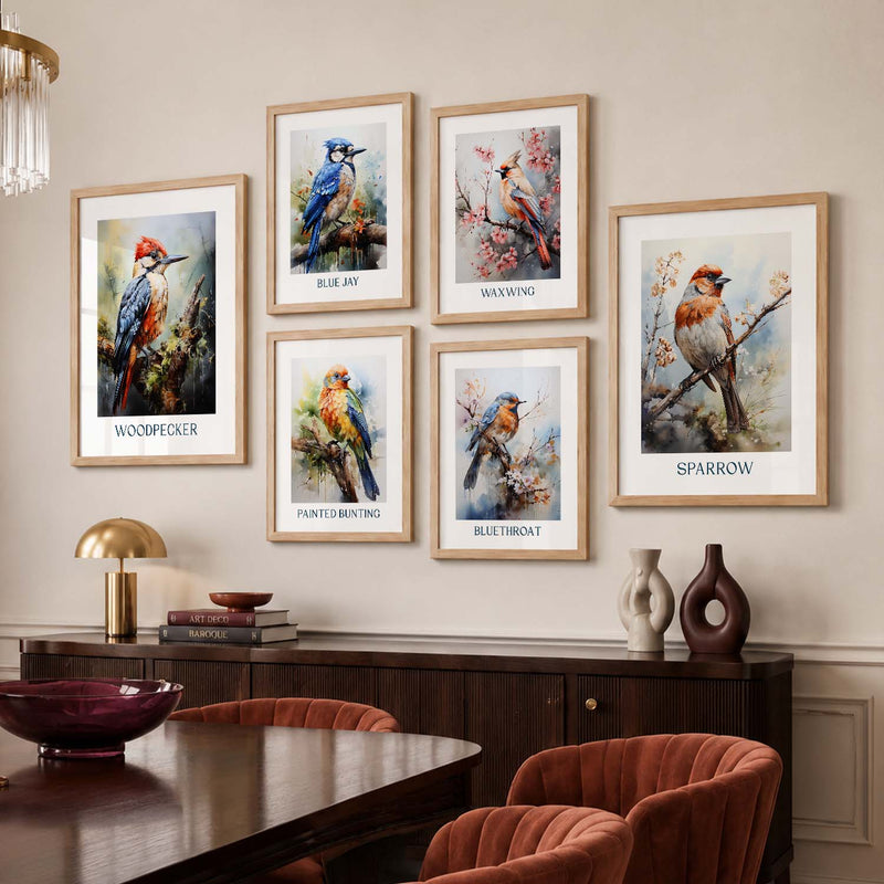 Nature Inspired Art Prints with Frame for Living Room Bedroom Home and Office Wall Decor Set of 6