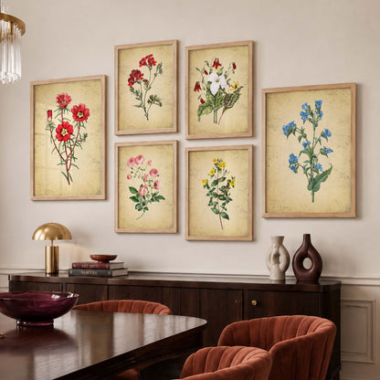 Nature Inspired Art Prints with Frame for Living Room Bedroom Home and Office Wall Decor Set of 6