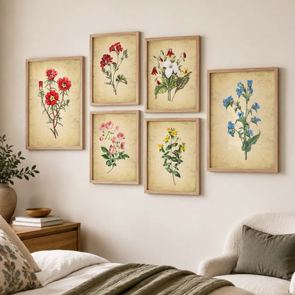 Nature Inspired Art Prints with Frame for Living Room Bedroom Home and Office Wall Decor Set of 6