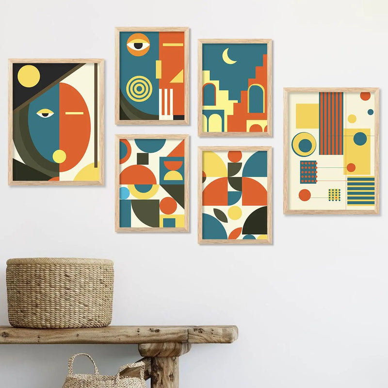 Boho Framed Wall Art Prints | Set of 6 | Home Decor