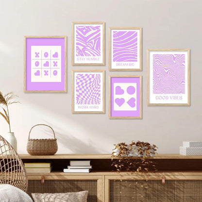 Modern Boho Art Prints with Frame for Living Room Bedroom Home and Office Wall Decor Set of 6