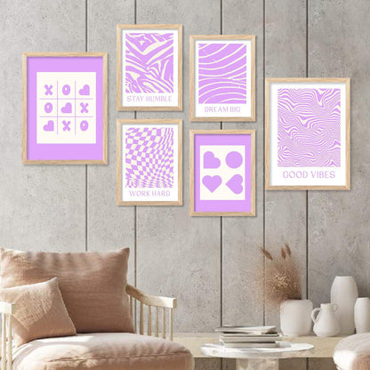 Modern Boho Art Prints with Frame for Living Room Bedroom Home and Office Wall Decor Set of 6