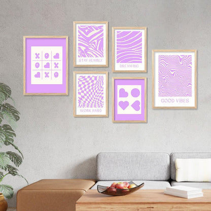 Modern Boho Art Prints with Frame for Living Room Bedroom Home and Office Wall Decor Set of 6