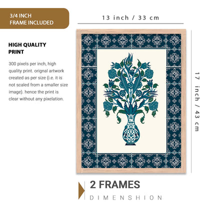 Traditional Indian Prints with Frame for Living Room Bedroom Home and Office Wall Decor Set of 6
