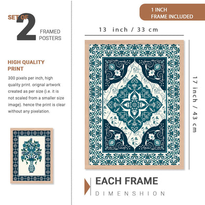 Traditional Indian Prints with Frame for Living Room Bedroom Home and Office Wall Decor Set of 6