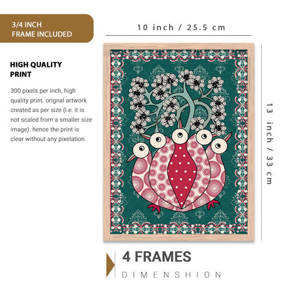 Gond Wall Art Poster With Frame For Home And Wall Decor