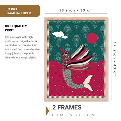 Gond Wall Art Poster With Frame For Home And Wall Decor