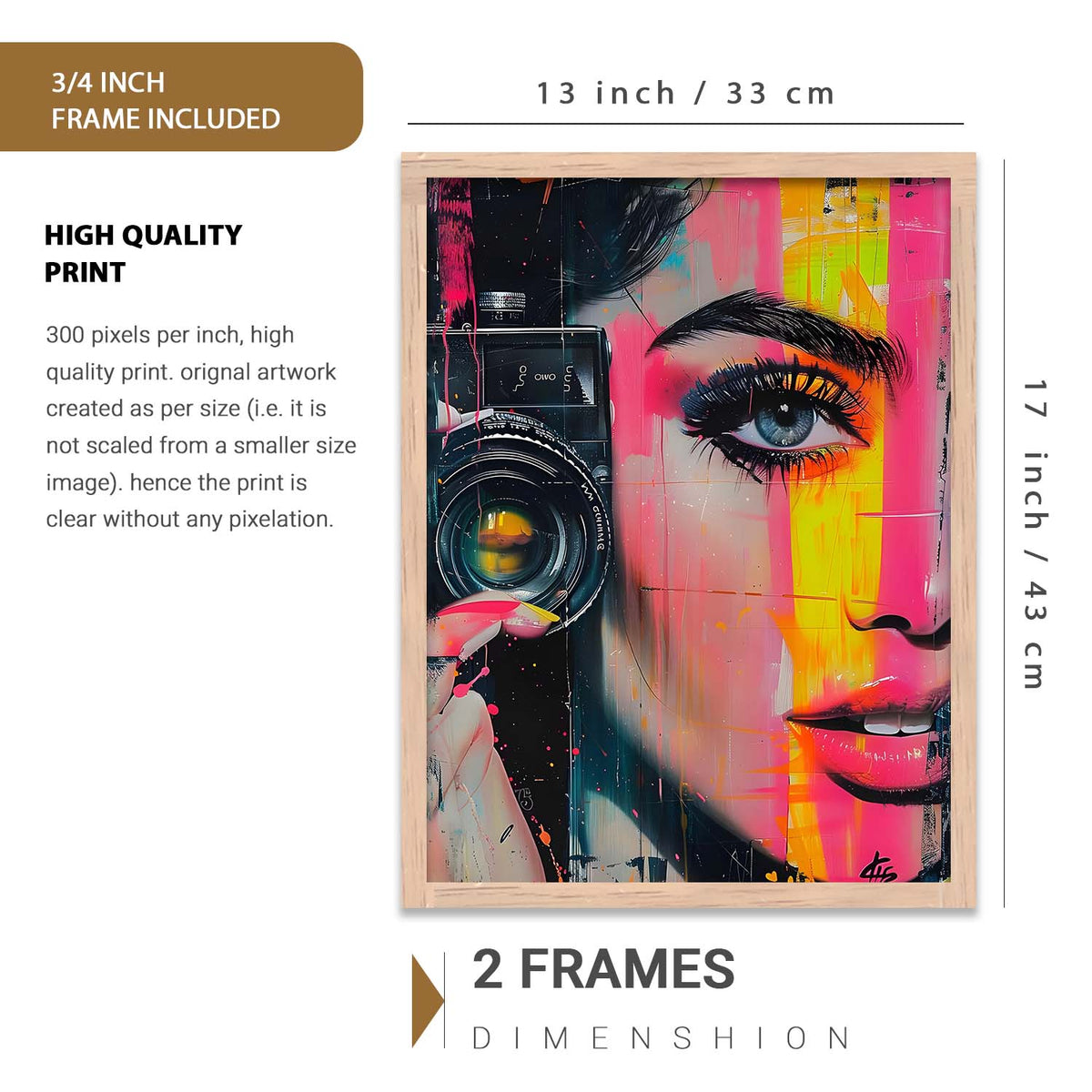 Modern Wall Art Poster With Frame For Home And Wall Decor