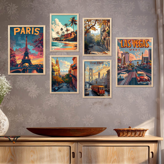 City view Wall Art Poster With Frame For Home And Wall Decor