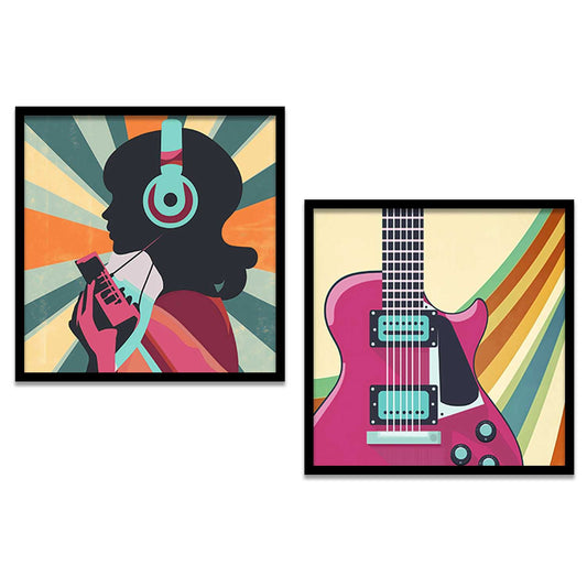 Music  Wall Art Paintings  with Frame for Wall Decor