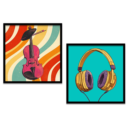 Music  Wall   Art Paintings  with Frame for Wall Decor