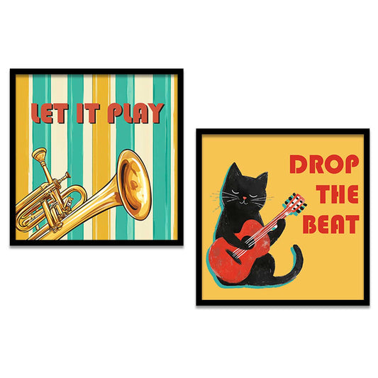 Music Wall Art Paintings  with Frame for Wall Decor