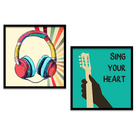 Music  Wall   Art Paintings  with Frame for Wall Decor